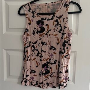 Nine West Floral Tank Top - Pink, Black, and Brown